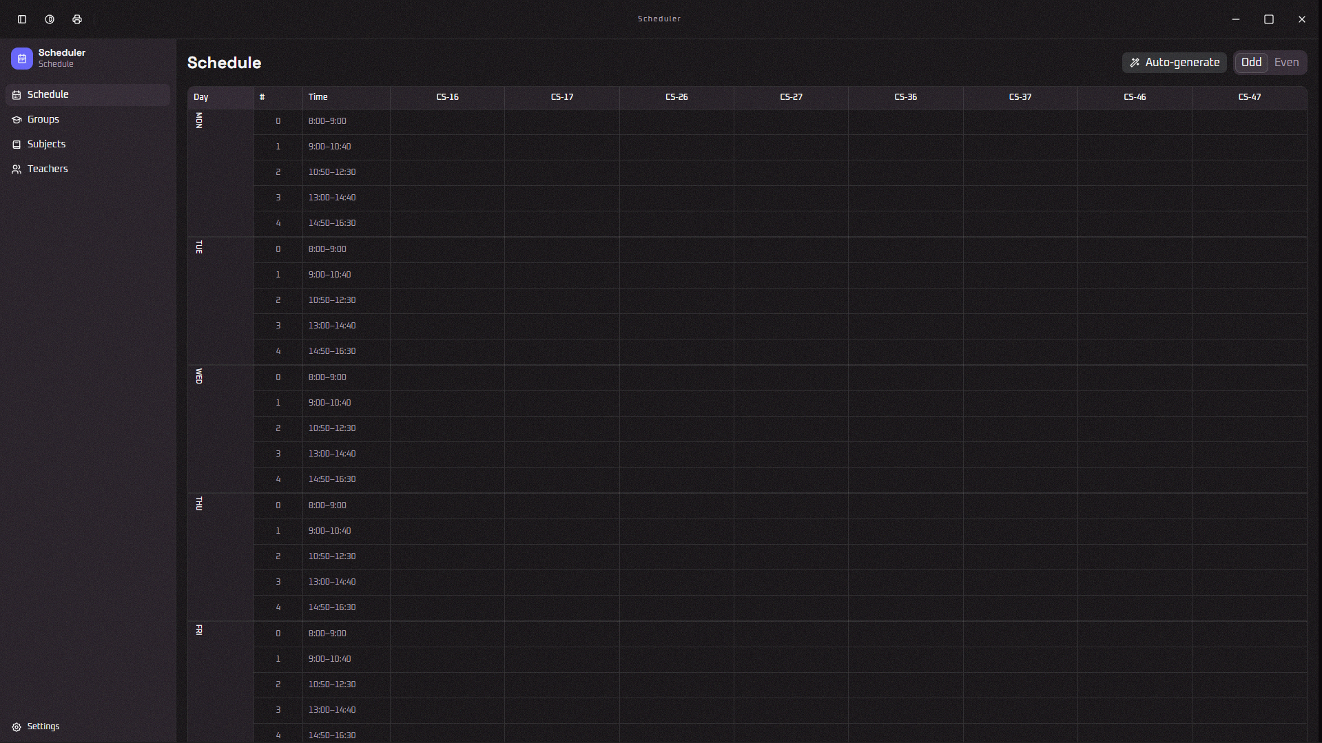Scheduler 桌面排程界面