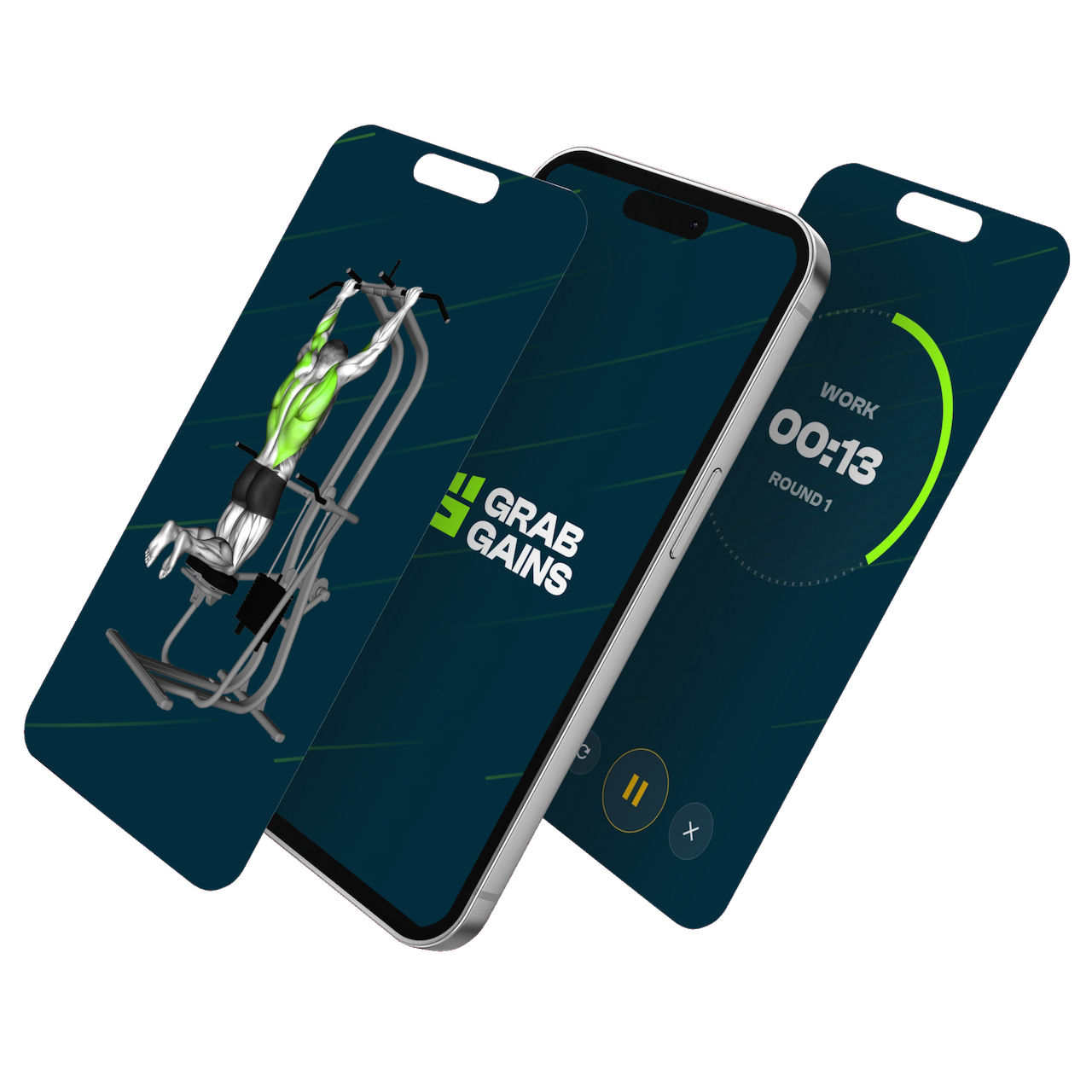 绿能训练 mobile app interface showing personalized workout features