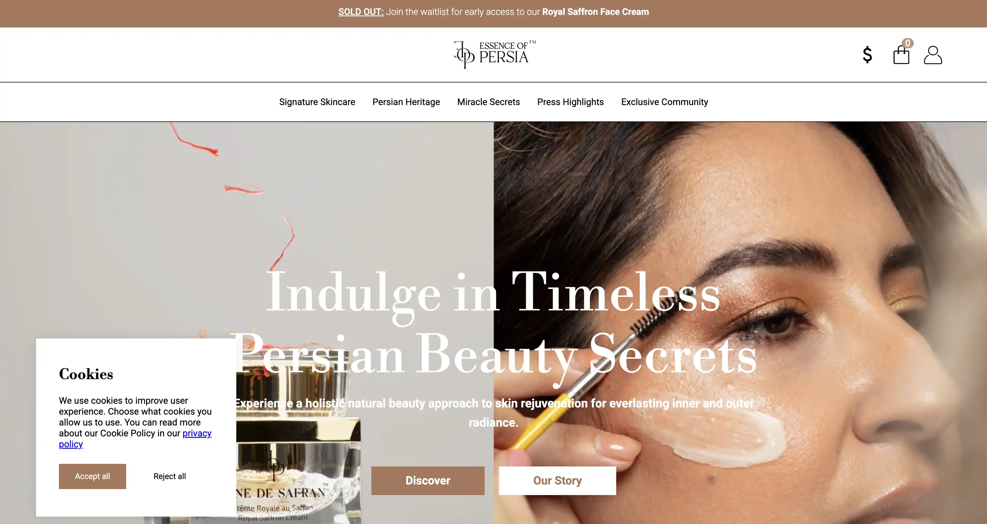 Essence Persia Brand Website