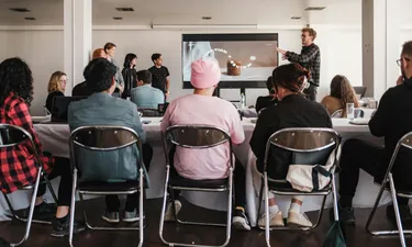 Group of people in a work meeting